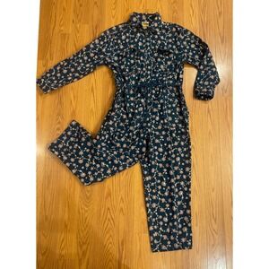 Elegant Floral Navy Jumpsuit